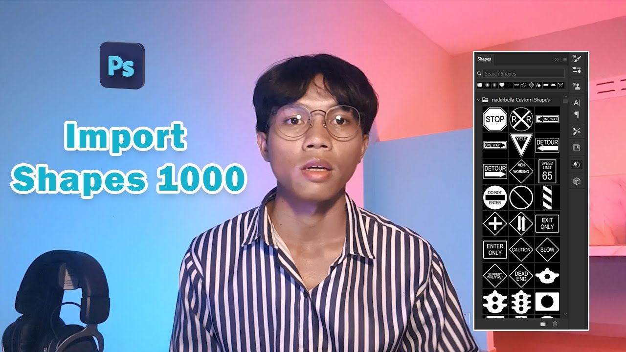 របៀបImport Shapes ក្នុងកម្មវិធីPhotoshop